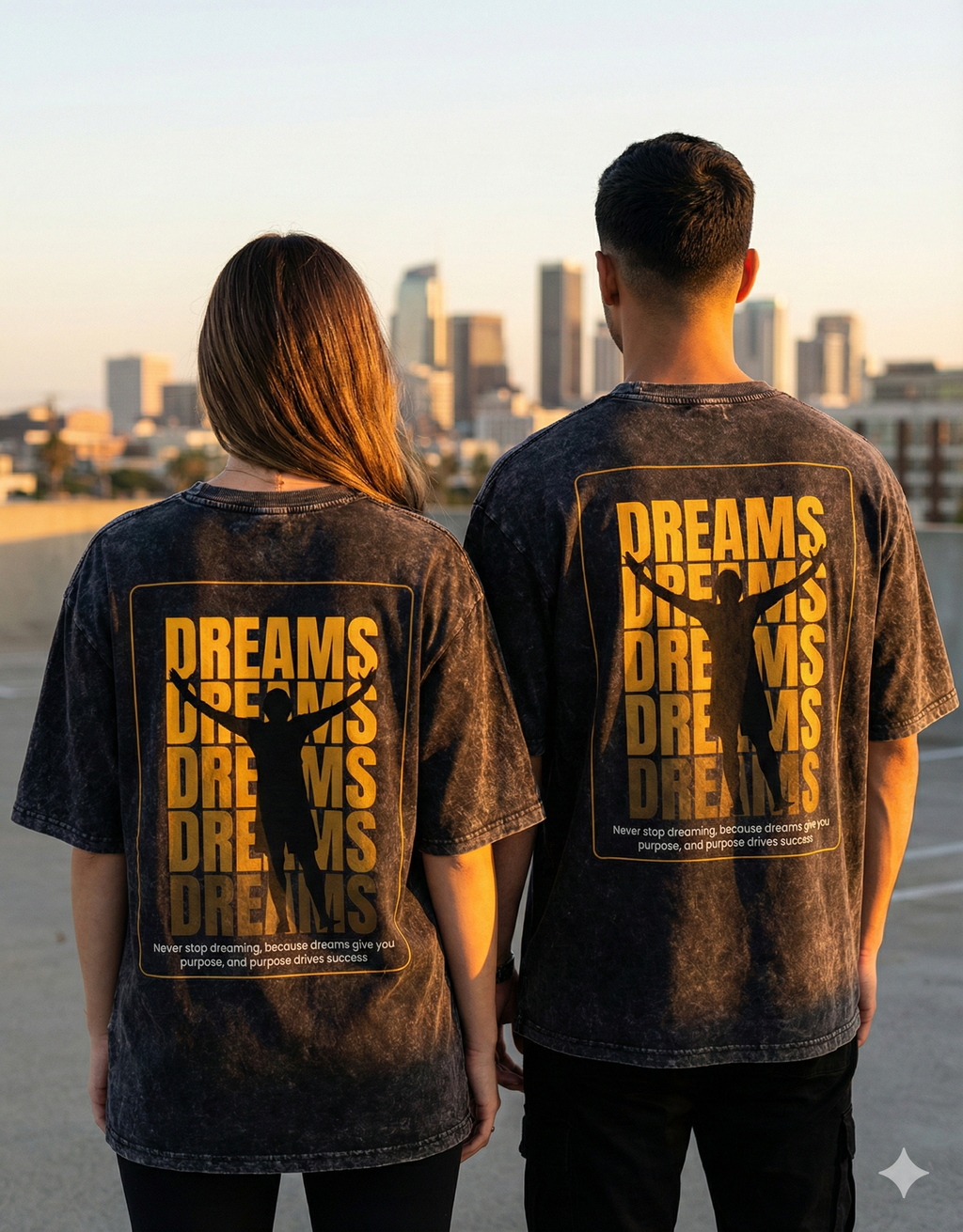 "BLACK DREAM" Unisex Acid Washed Oversized T-shirt