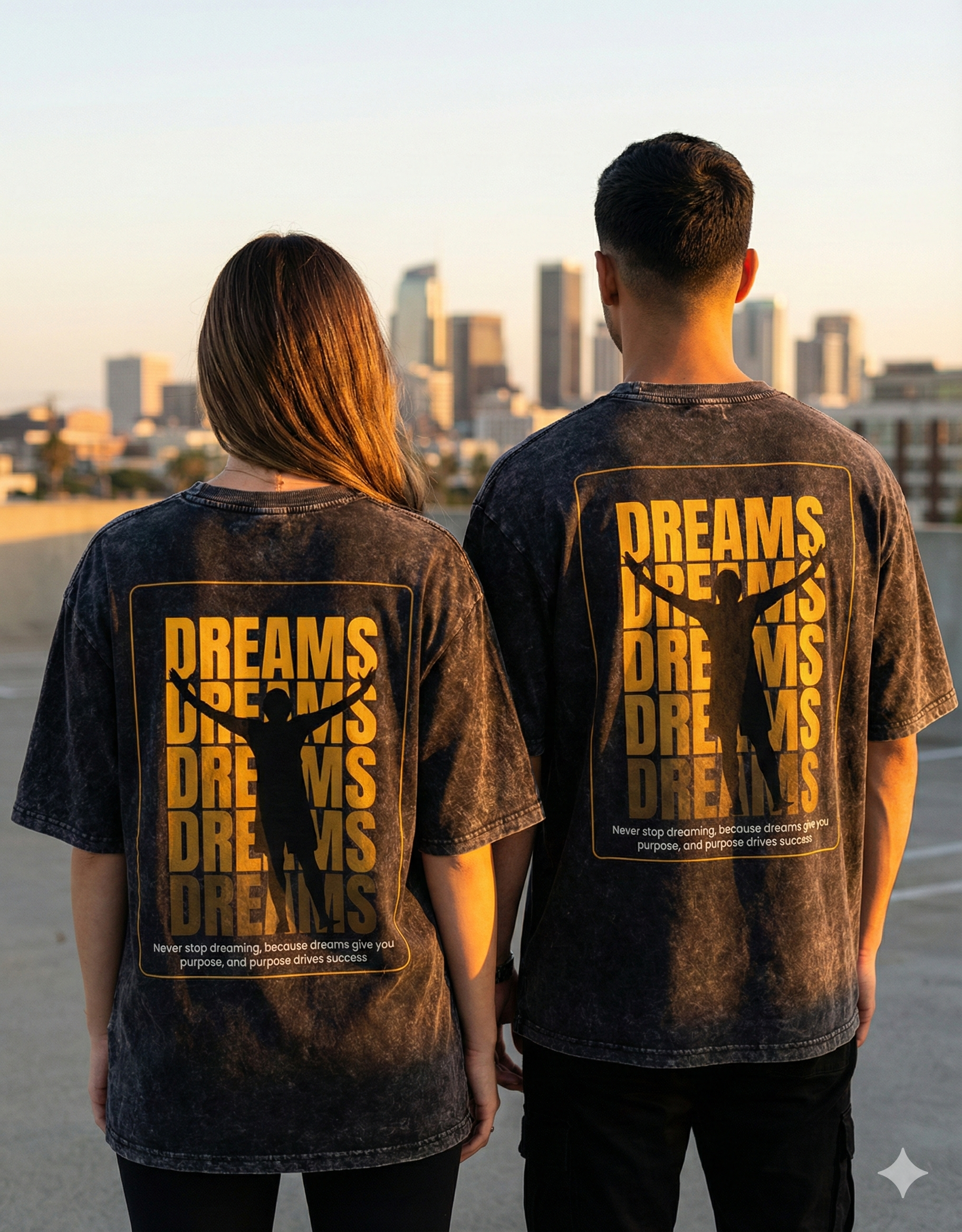 "BLACK DREAM" Unisex Acid Washed Oversized T-shirt