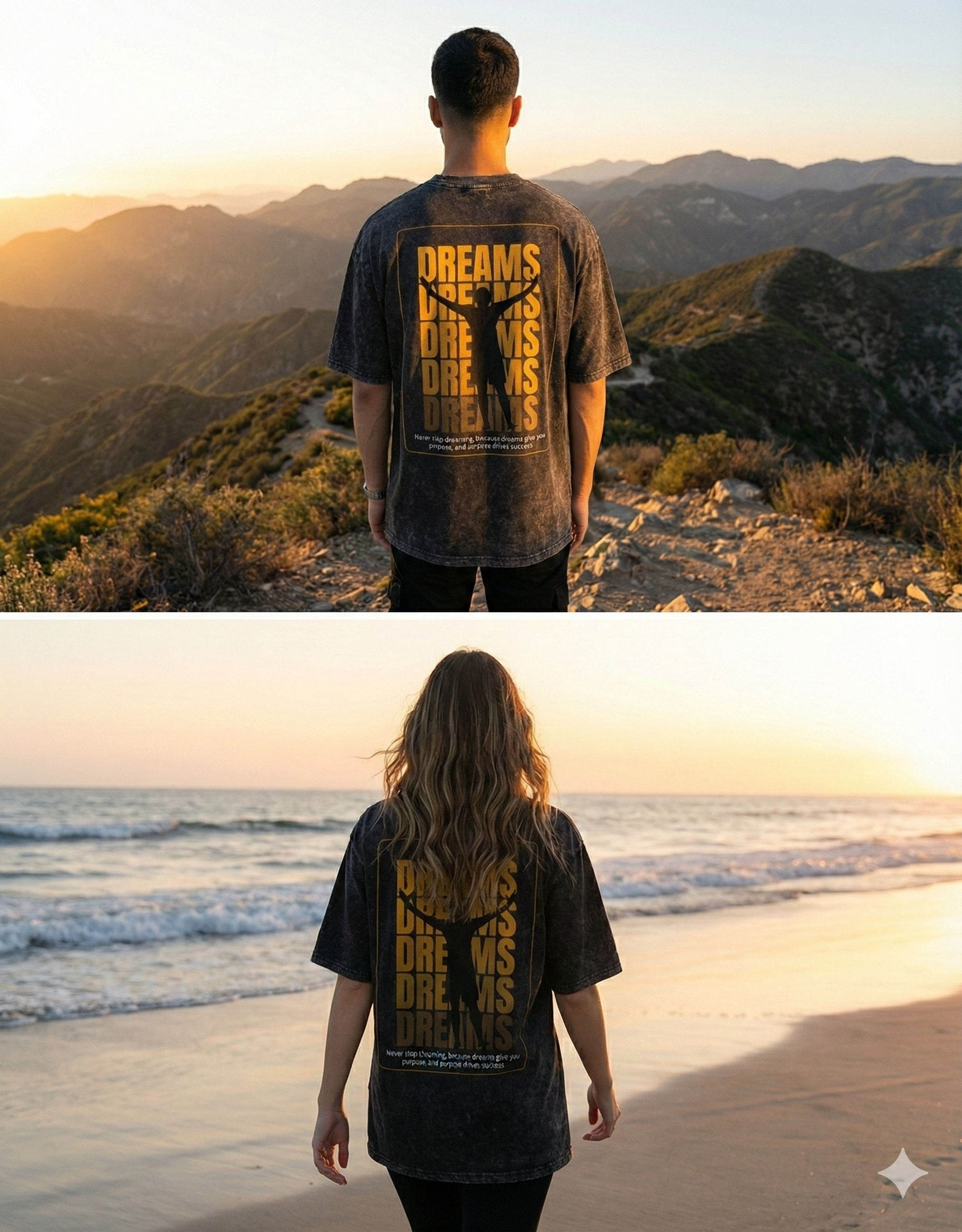 "BLACK DREAM" Unisex Acid Washed Oversized T-shirt