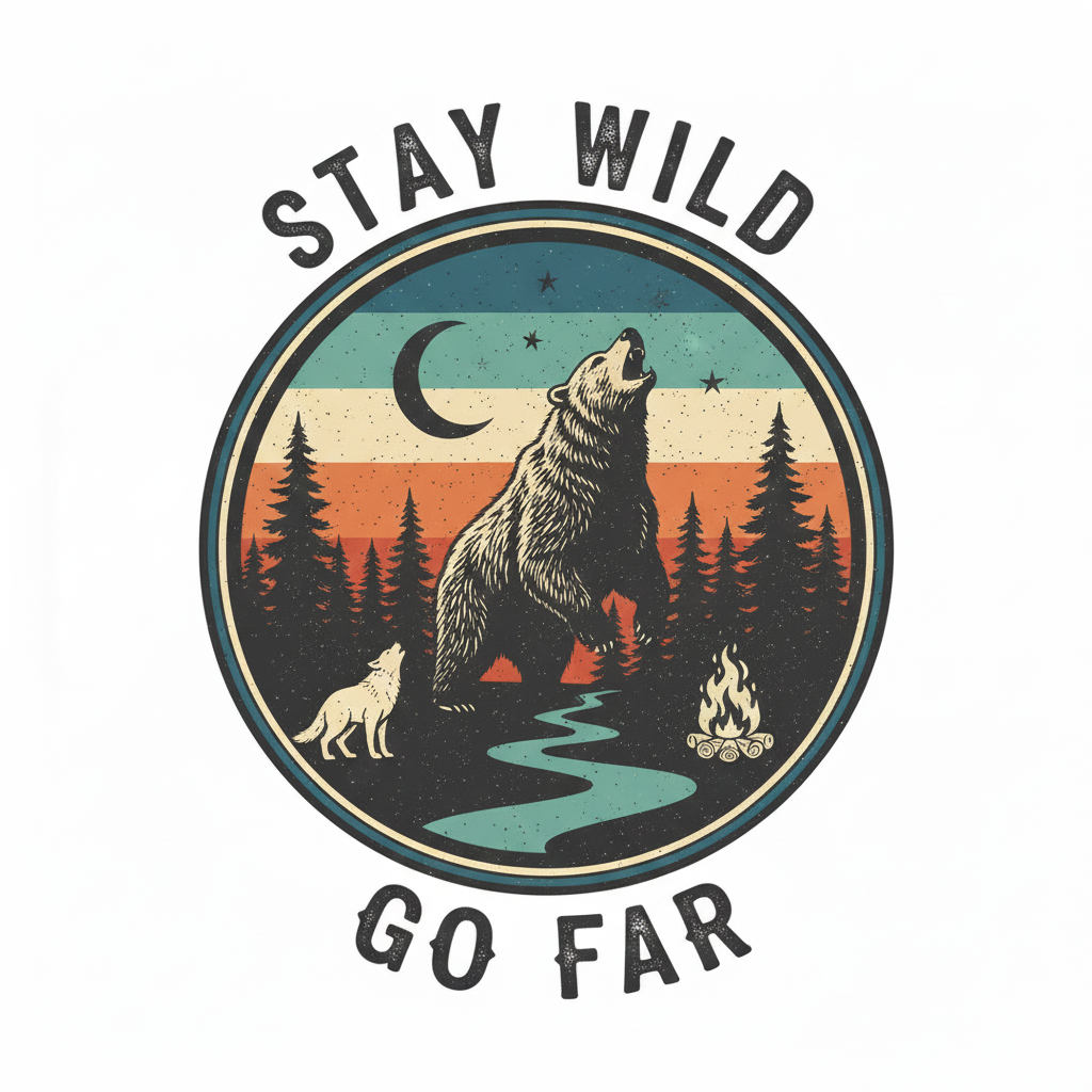 "Stay Wild" Unisex Standard Crew T-Shirt for Male and Female Both (All sizes)