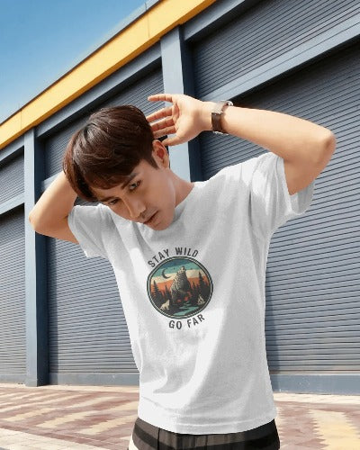 "Stay Wild" Unisex Standard Crew T-Shirt for Male and Female Both (All sizes)